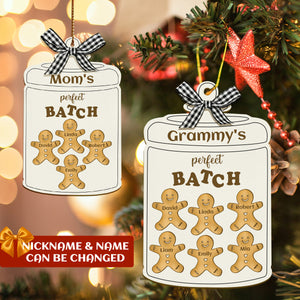 Grandma's Perfect Cookie Batch - Personalized Wooden Ornament