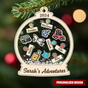 My Memorable And Fun Trips - Travel Personalized Custom Ornament