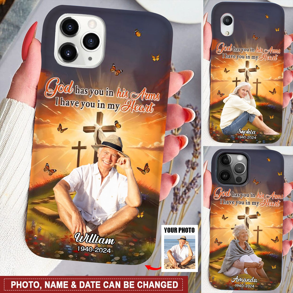 God Has You In His Arms I Have You In My Heart Personalized Phone Case
