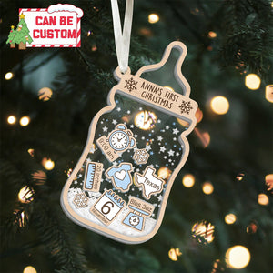 Personalized Baby's First Christmas Acrylic Ornament, Custom New Baby Gift, Baby Shower Gift