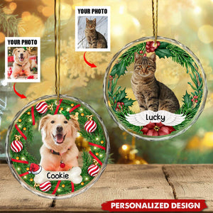 Personalized Custom Photo Dog, Cat Glass Ornament For Christmas