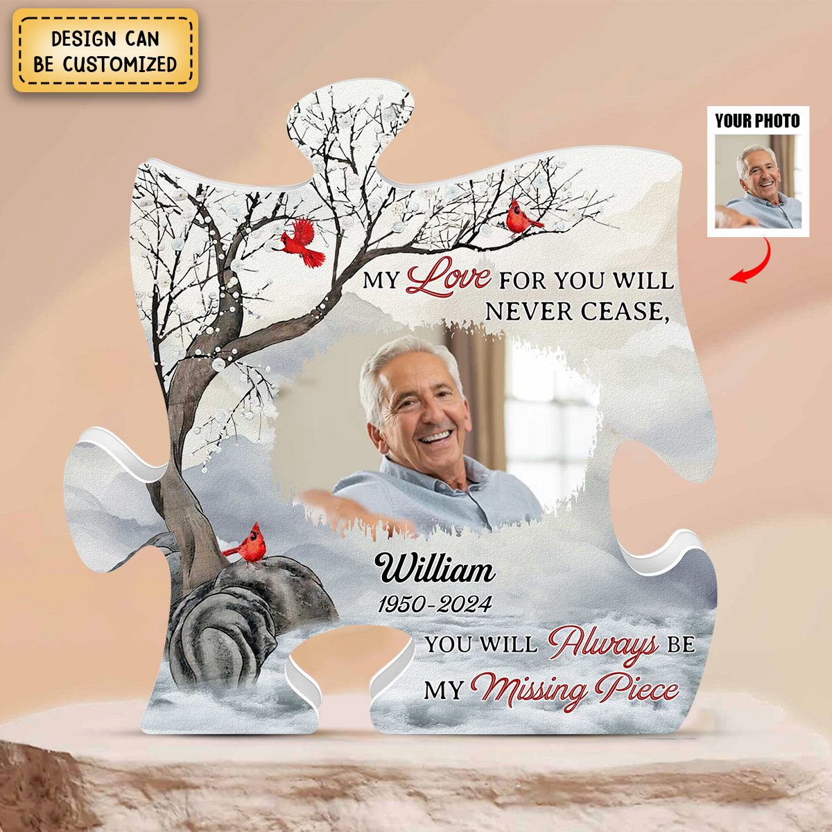 You Will Always Be Our Missing Piece - Personalized Puzzle Piece Acrylic Plaque