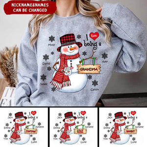 2024 Personalized Snowman Grandma and Kid's Christmas Sweatshirts