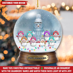 Our Grandkids, Grandma Snowman Christmas - Personalized Acrylic Ornament