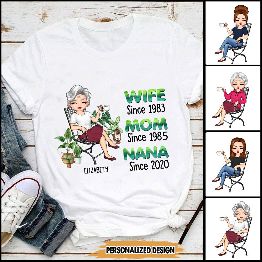 Wife Mom Grandma - Gift For Mother - Personalized T-shirt