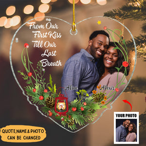 Christmas Upload Photo Couple Married Engaged, You & Me We Got This Personalized Ornament