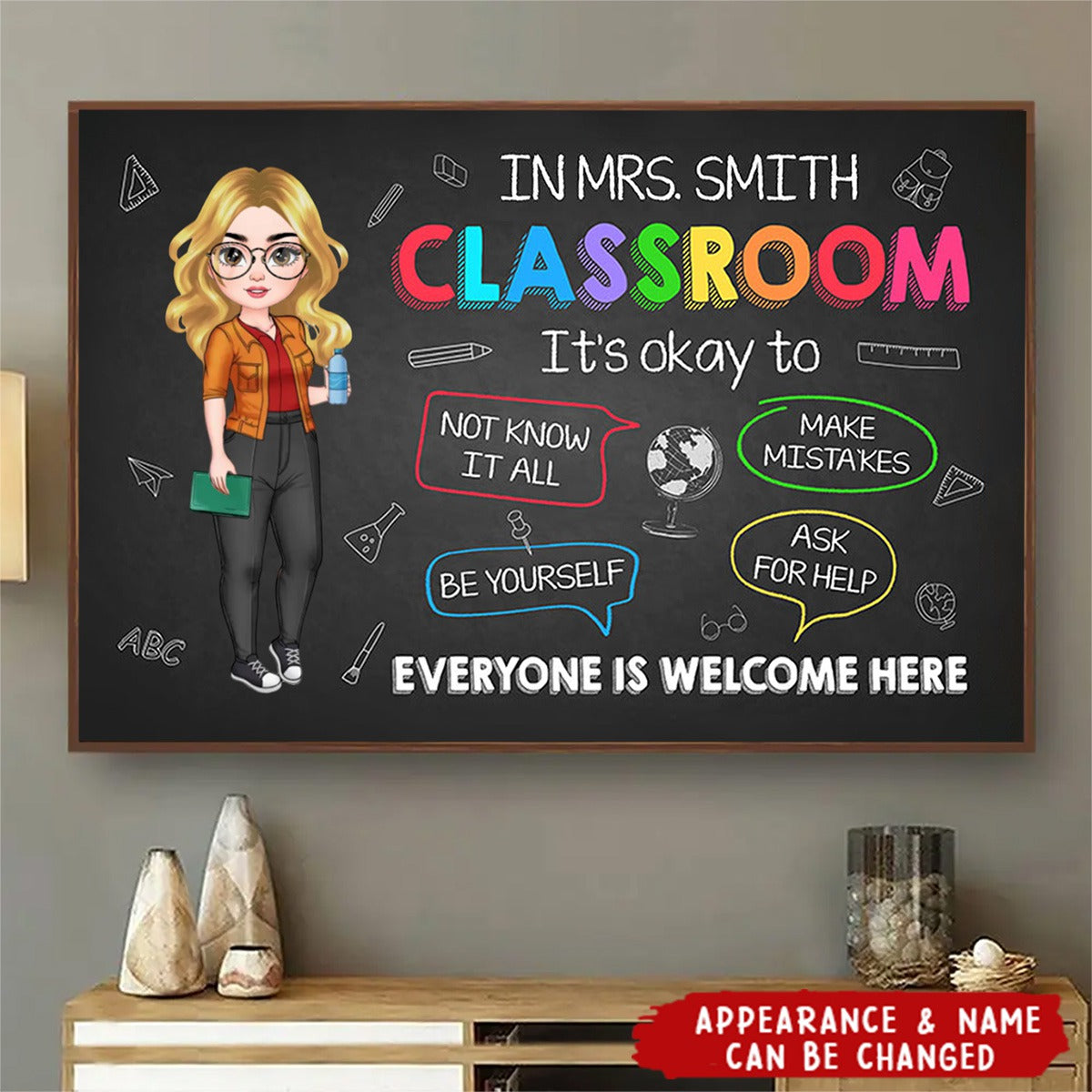 In This Classroom It's Okay To - Personalized Teacher Poster
