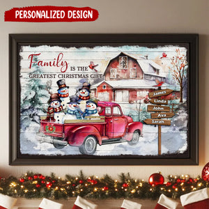 Family Is The Greatest Christmas Gift-Personalized Snowman Family Joyride Name Customized Poster