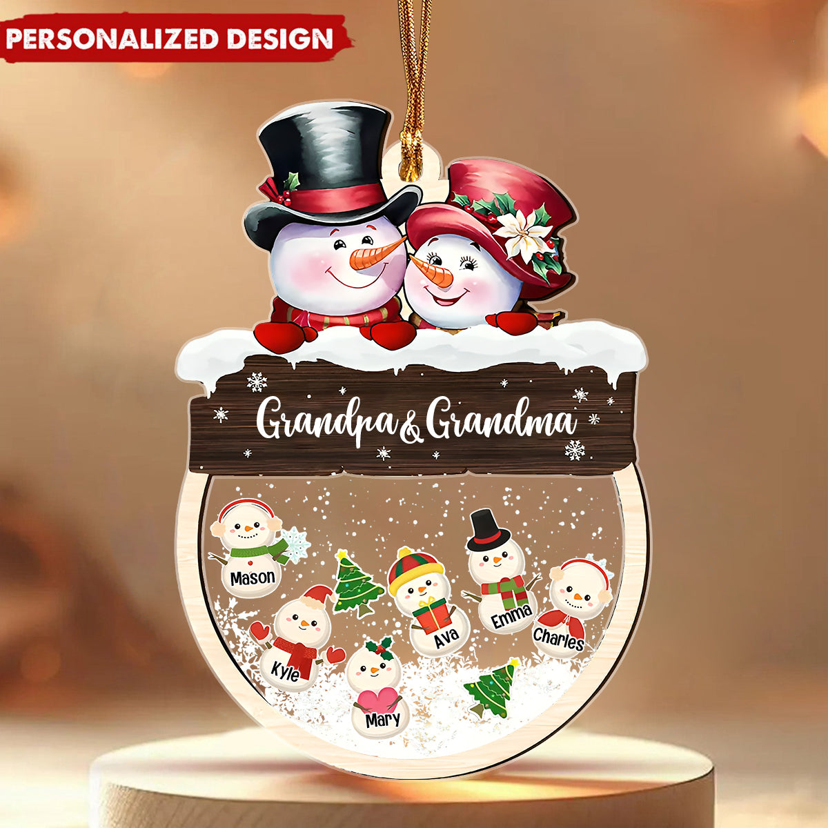 Snowbaby Merry Christmas With Kids Personalized Ornament