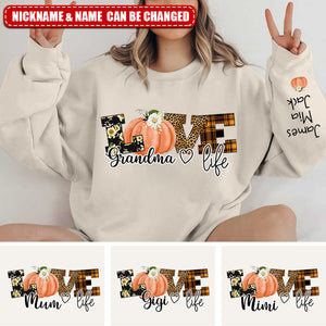 Personalized Love Grandma Life Fall Season Pumpkin Sweatshirt