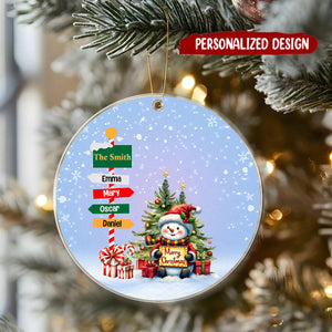 Personalized Snowman Christmas Tree Family Acrylic Ornament 2024