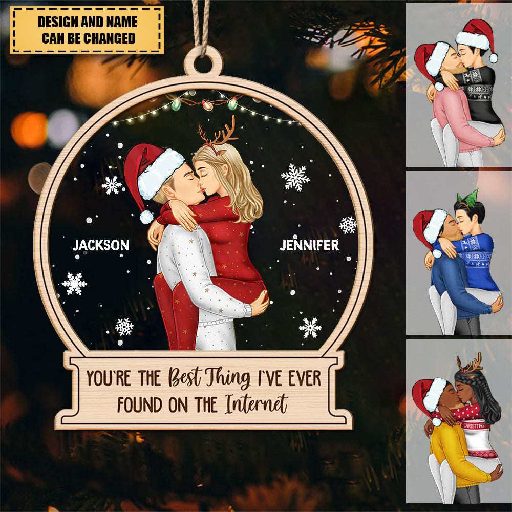 Christmas Kissing Couple Best Thing On The Internet -Personalized Ornament