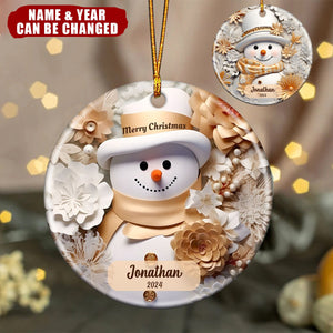 Snowman Christmas Ornament Sublimation Designs Christmas Ornament