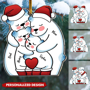 Christmas Bear Family - Personalized Acrylic Ornament