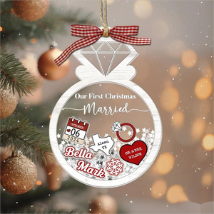 Our First Christmas Married--Personalized Acrylic Wedding Couple Memorial Ornament