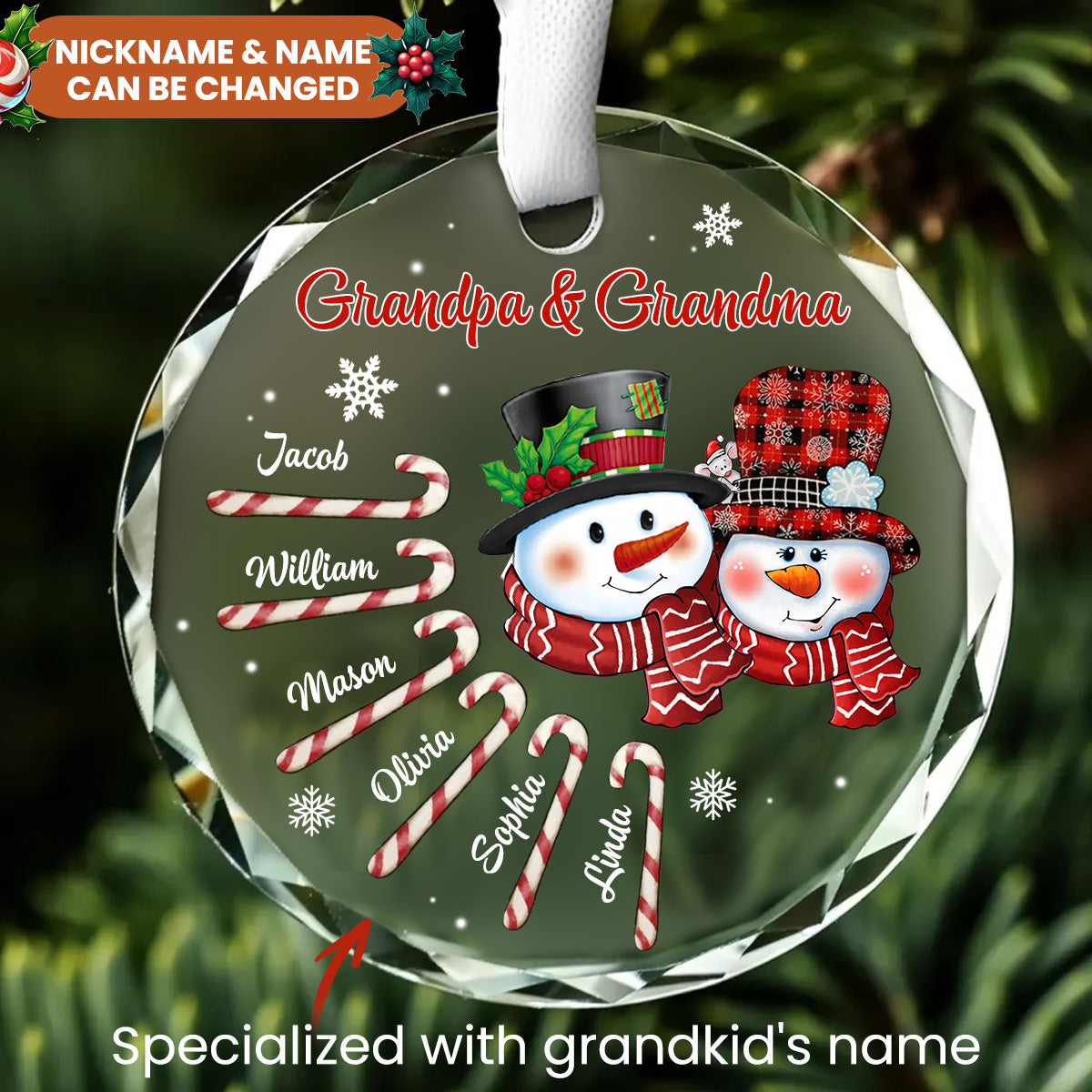 Christmas Grandma&Grandpa Mom&Dad With Kids Personalized Ornament