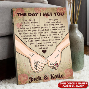 The Day I Met You - Personalized Couple Hands Poster