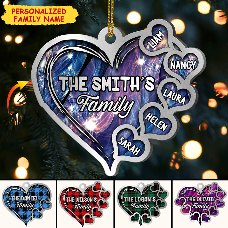 Family Heart Personalized Acrylic Ornament