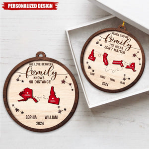 Family Is Always Close To The Heart-Personalized Customized Family Long Distance Souvenir Ornament