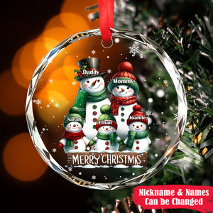 Personalized Famliy Snowman Christmas Ornament