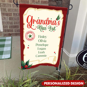 Little Nice List Christmas Gifts For Grandparents Custom Name Personalized Garden Flag Holiday Decoration