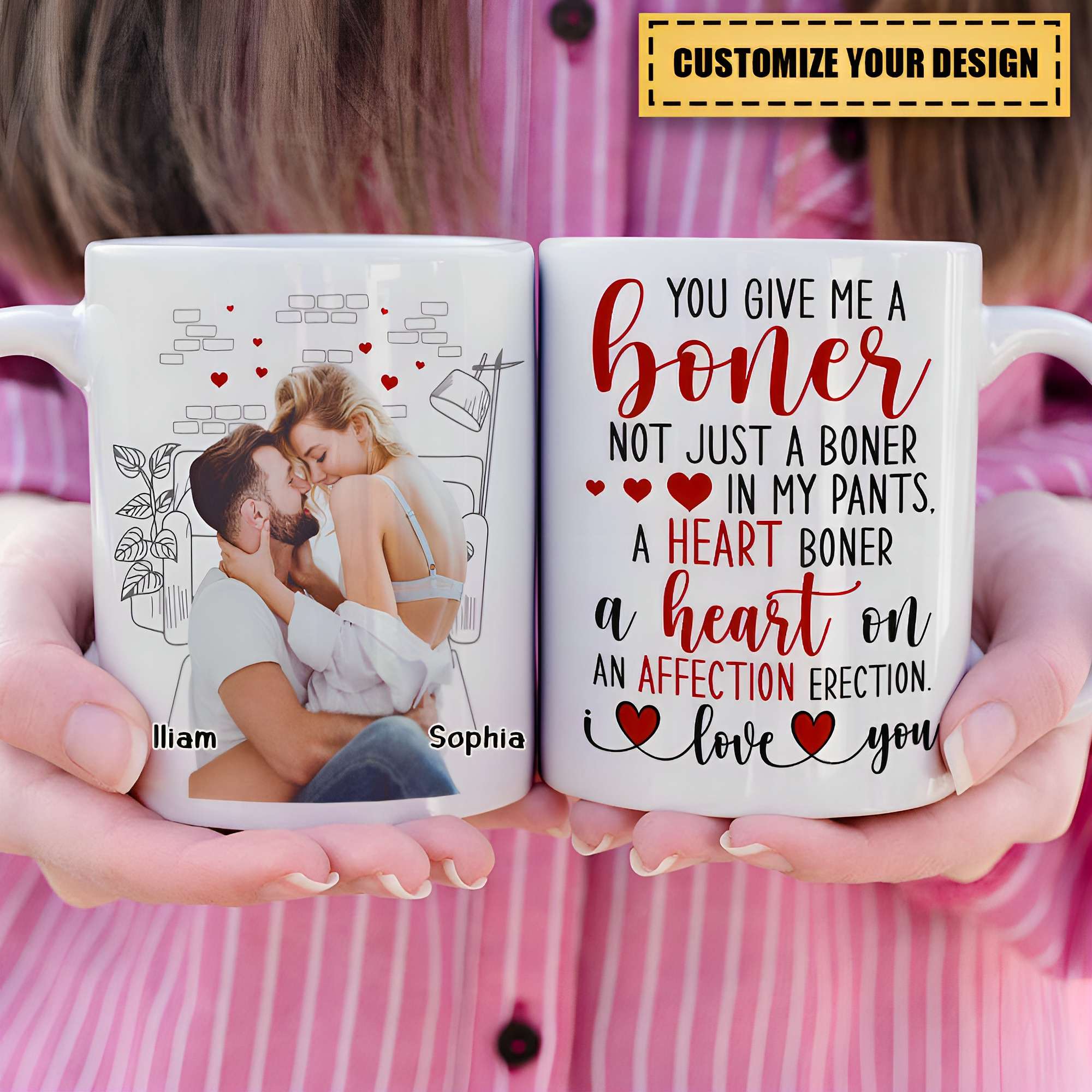 Custom Couple Photo Coffee Mug, Funny Gift For Couple, Valentine's Gifts