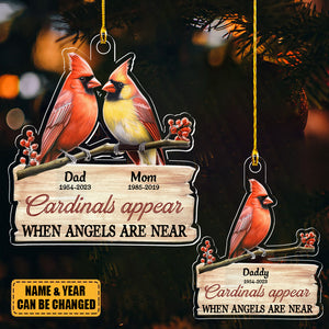 Memorial Cardinals Appear When Angels Are Near Personalized Ornament