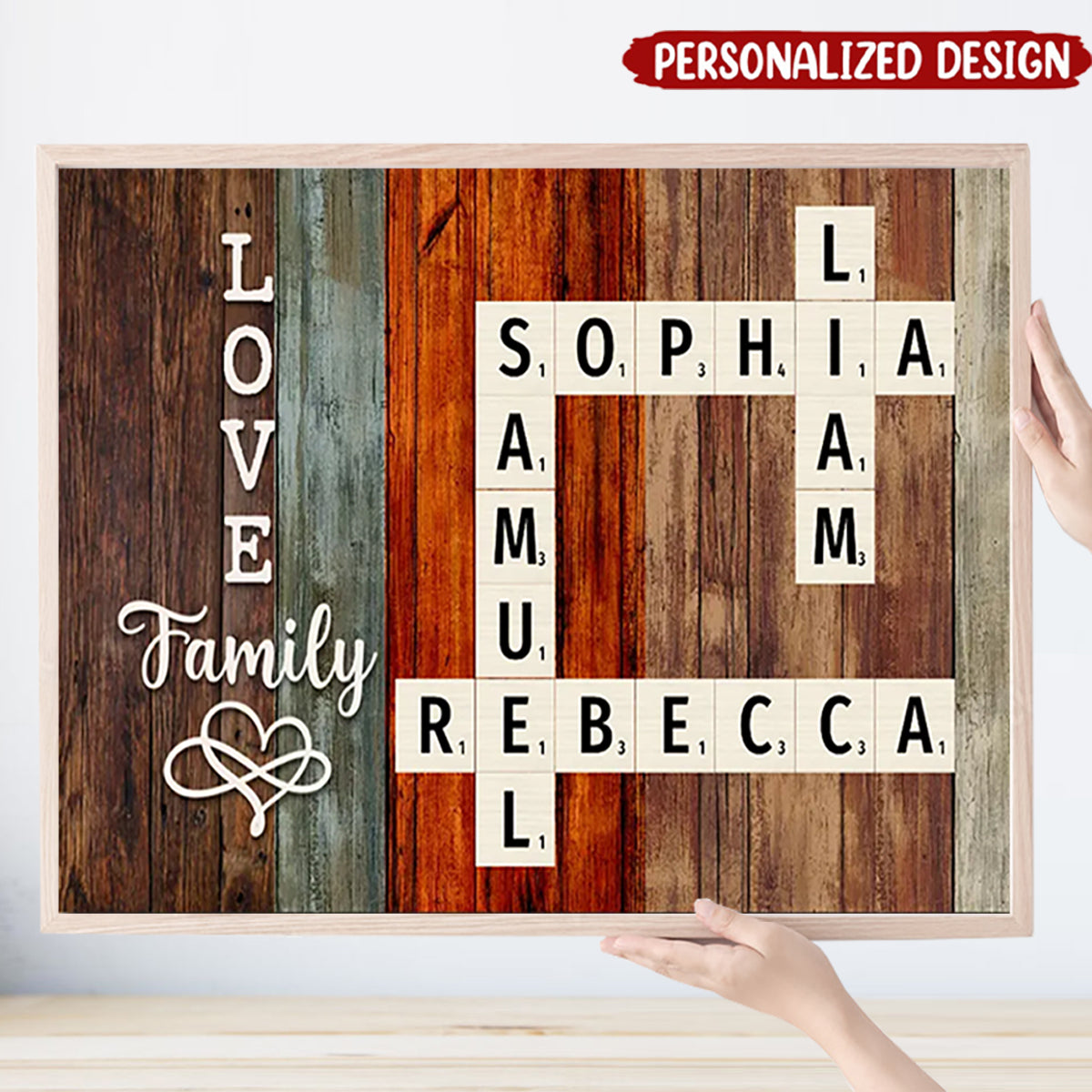 Personalized Family Crossword Puzzle-Custom Poster With Name