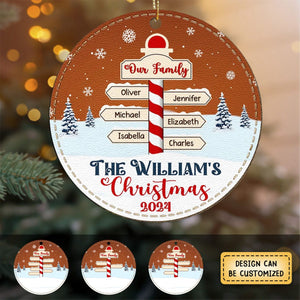 The Love Of Family Makes Every Christmas Merry -Family Personalized Leather Ornament