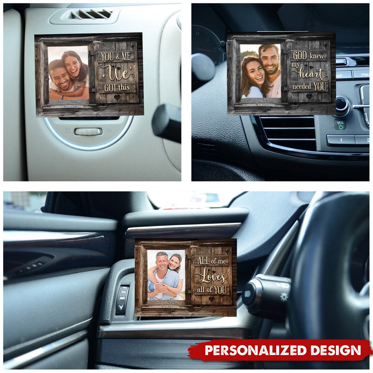 All Of Me Loves All Of You-Personalized Custom Photo Gifts For Couple Car Visor Clip