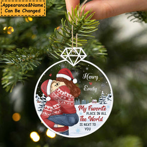 Led Me Straight To You Couple Personalized Custom Acrylic Ornament