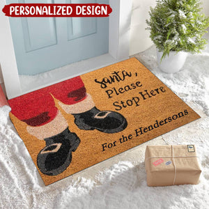 Personalized Santa Claus Doormat, Christmas Fun Doormat