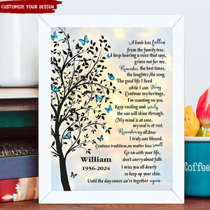 A Limb Has Fallen From The Family Tree-Personalized Memorial Butterfly Shadow Box