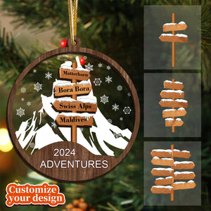 Personalized Travel Decoration Travel Adventure 2-Layered Ornament