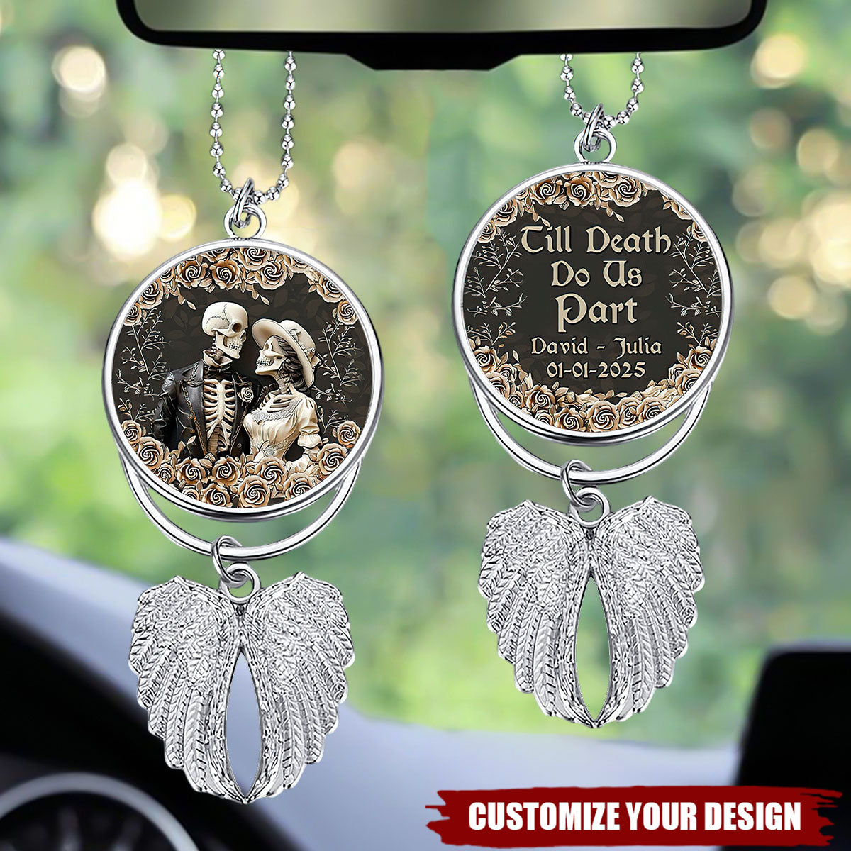 Till Death Do Us Part - Personalized Couple Wings Ornament