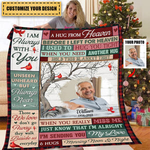 Custom Photo A Hug From Heaven - Personalized Photo Blanket