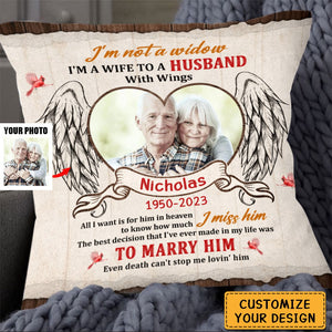 Memorial Gift For Wife Loss Husband Cardinal Christmas Pillow