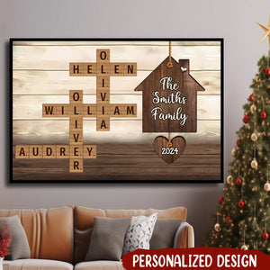 Personalized Family House Crossword Art Poster