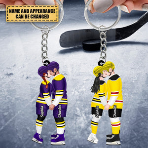 Personalized Acrylic Keychain - Gift For lce Hockey Couple