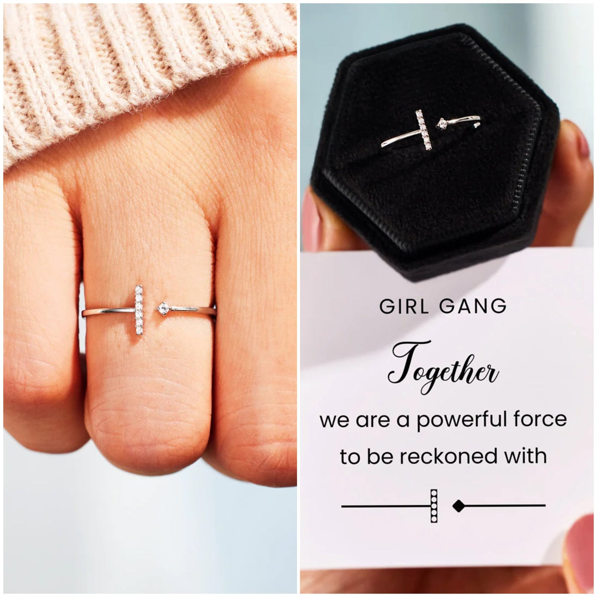 Girl Gang Minimalist T Shaped Ring - pixisid