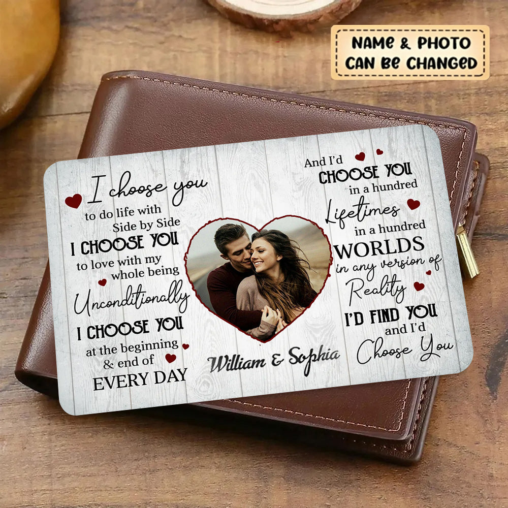 Custom Personalized I Choose You Wallet Card - Gift For Couples