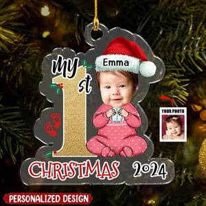 Newborn's First Christmas-Personalized Custom Pendant Can Upload Photo