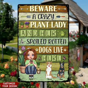 Beware Of Spoiled Rotten Dog - Personalized Metal Sign