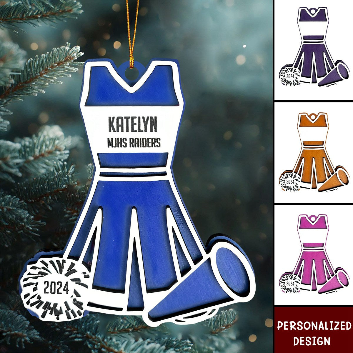 Personalized Cheerleading Ornament, Christmas Gift For Girls, Cheer Coach Gift