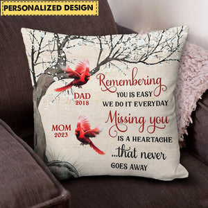 Personalized Cardinal Winter Memorial Pillow