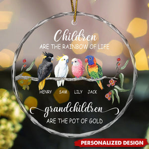 Christmas Gifts For Grandma Children Are The Rainbow Of Life Glass Ornament