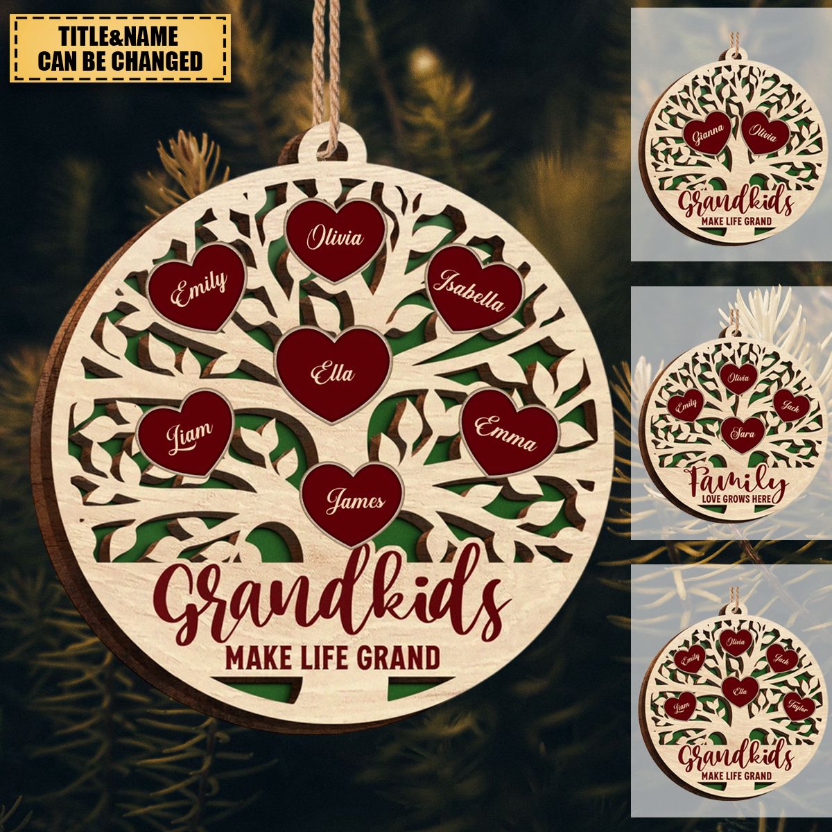 Personalized Wooden Ornaments - Engraved Gifts For Your Family