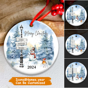 Merry Christmas - Personalized Family Ceramic Ornament