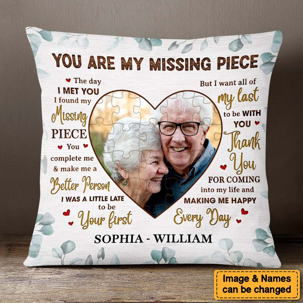 Pesonalized Gift For Couple Husband Wife My Missing Piece Photo Pillow