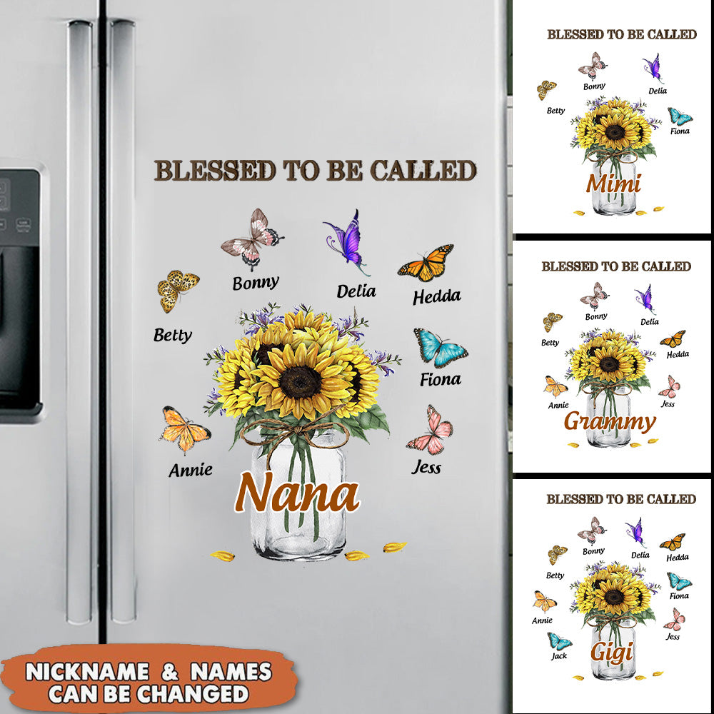 Personalized Blessed To Be Called Nana Sunflower Gift Sticker